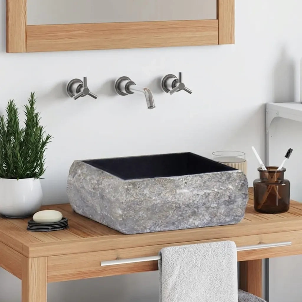 Lavandino-Lavabo-Lavello Nero 30x30x13 cm in Marmo