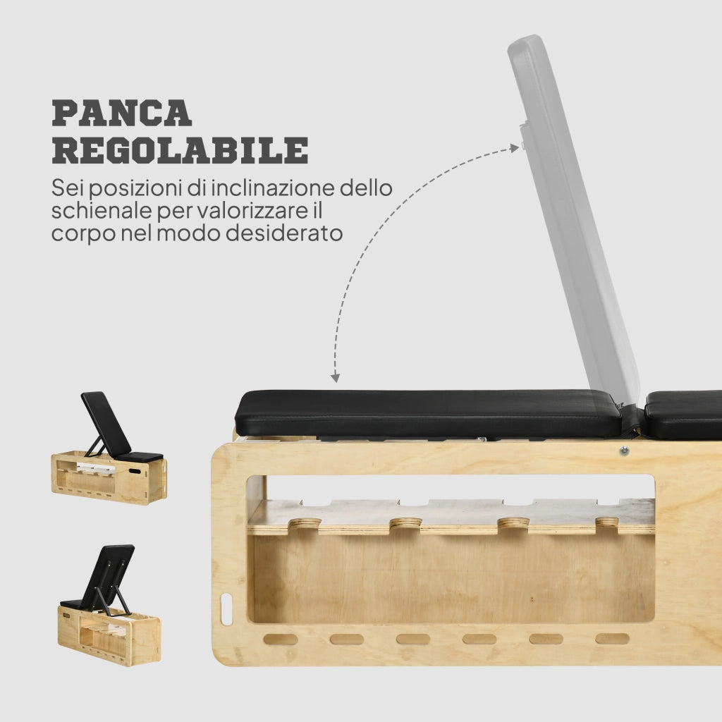 Poltrona con schienale regolabile e vano contenitore ¨C Minimal ¨C Legno