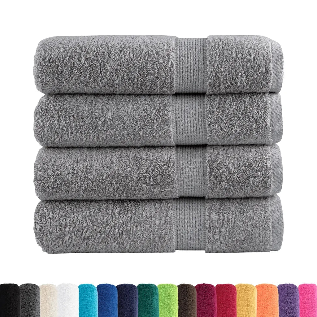 Asciugamani da bagno Premium SOLUND 4 pz Grigio 100x150 cm 600 g/m² 137312