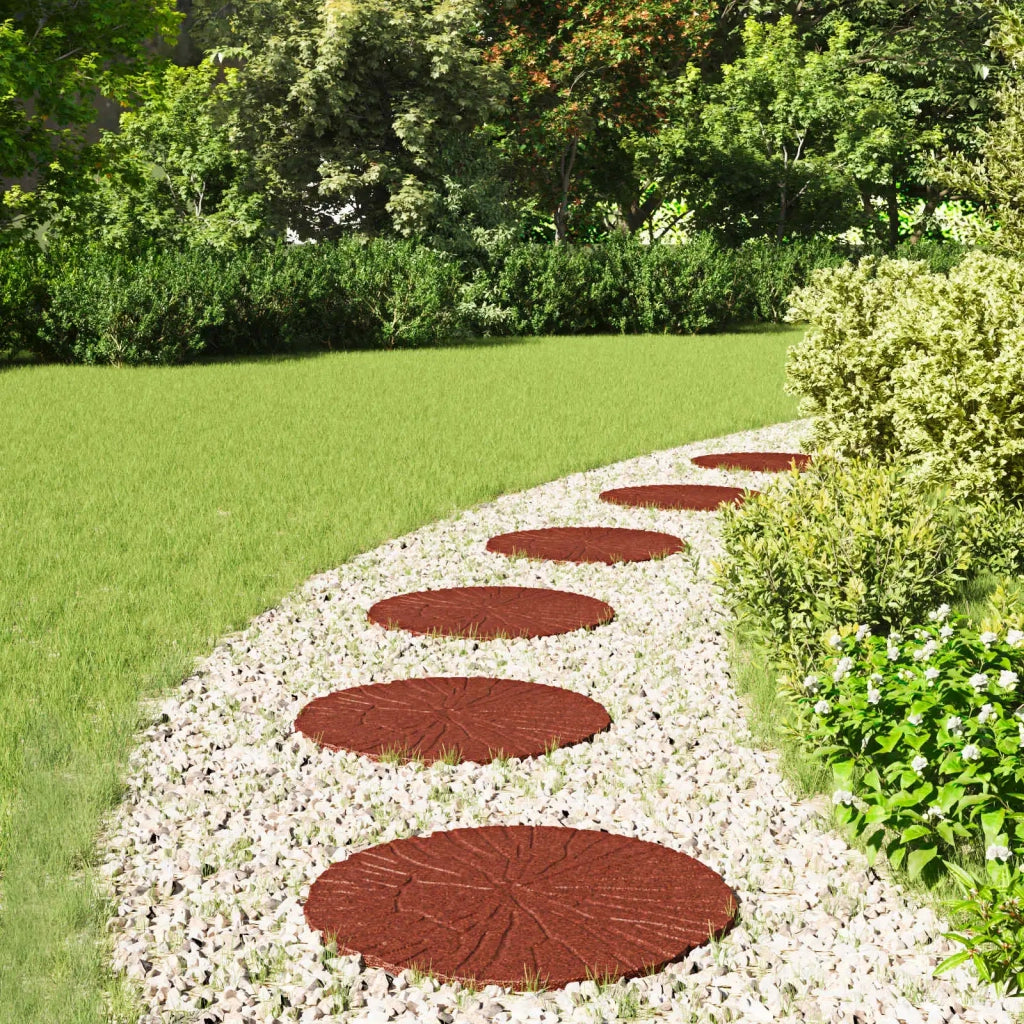Pietra da Passo 6 pcs Rosso Ø 45 x 1,8 cm Gomma 42030075