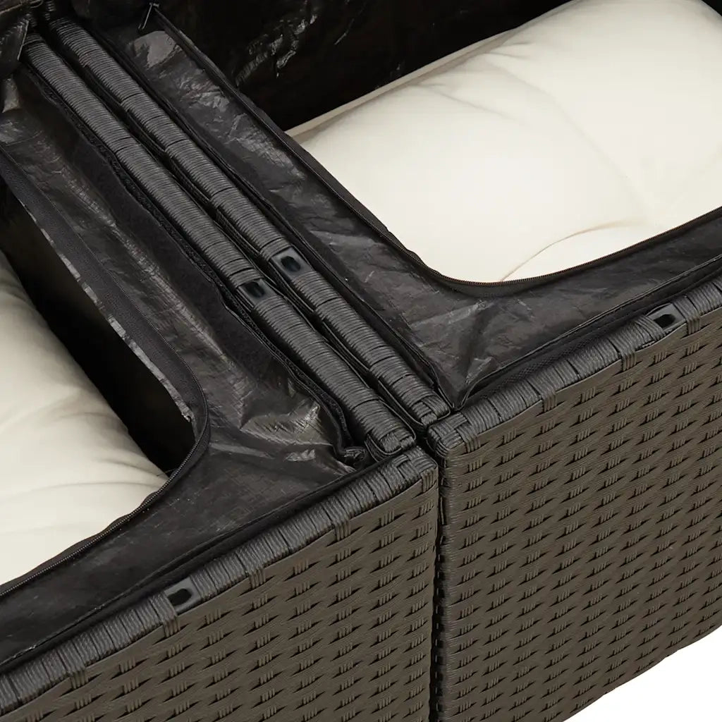 Set Divani da Giardino 5 pz con Cuscini in Polyrattan Nero 3256420