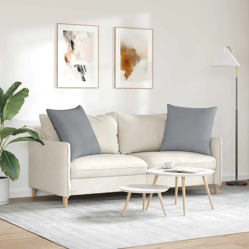 Cuscini da Divano 2 pcs Grigio chiaro 80 x 80 cm Tessuto 42014040