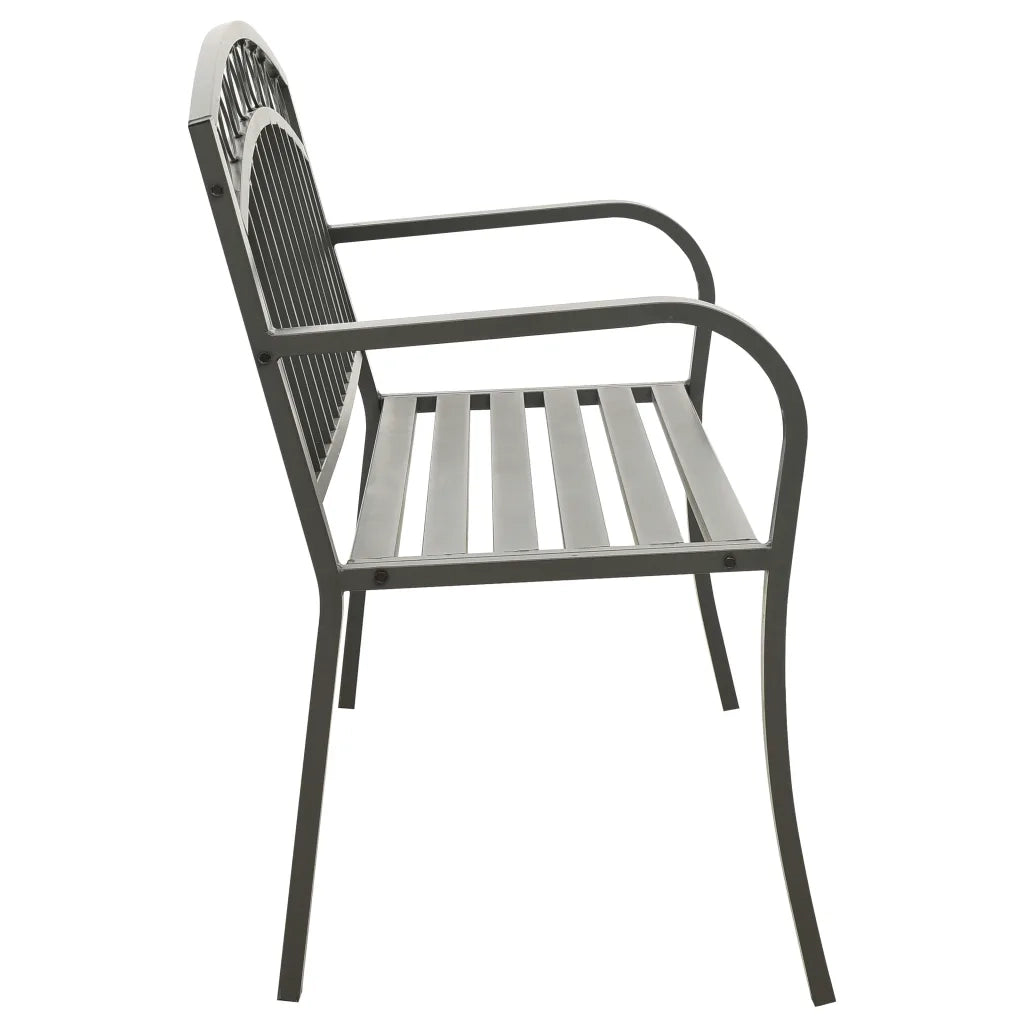 Panca da Giardino Grigia 120 cm Acciaio 319586