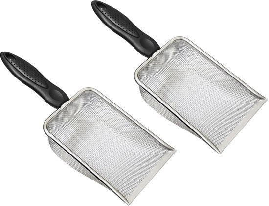 Spazzola per letame per gatti in acciaio inossidabile - Manubrio antiscivolo - Progettazione ergonomico - Spazzola profonda - Facile da pulire - Materiale duraturo - Spazzola per letame per gatti