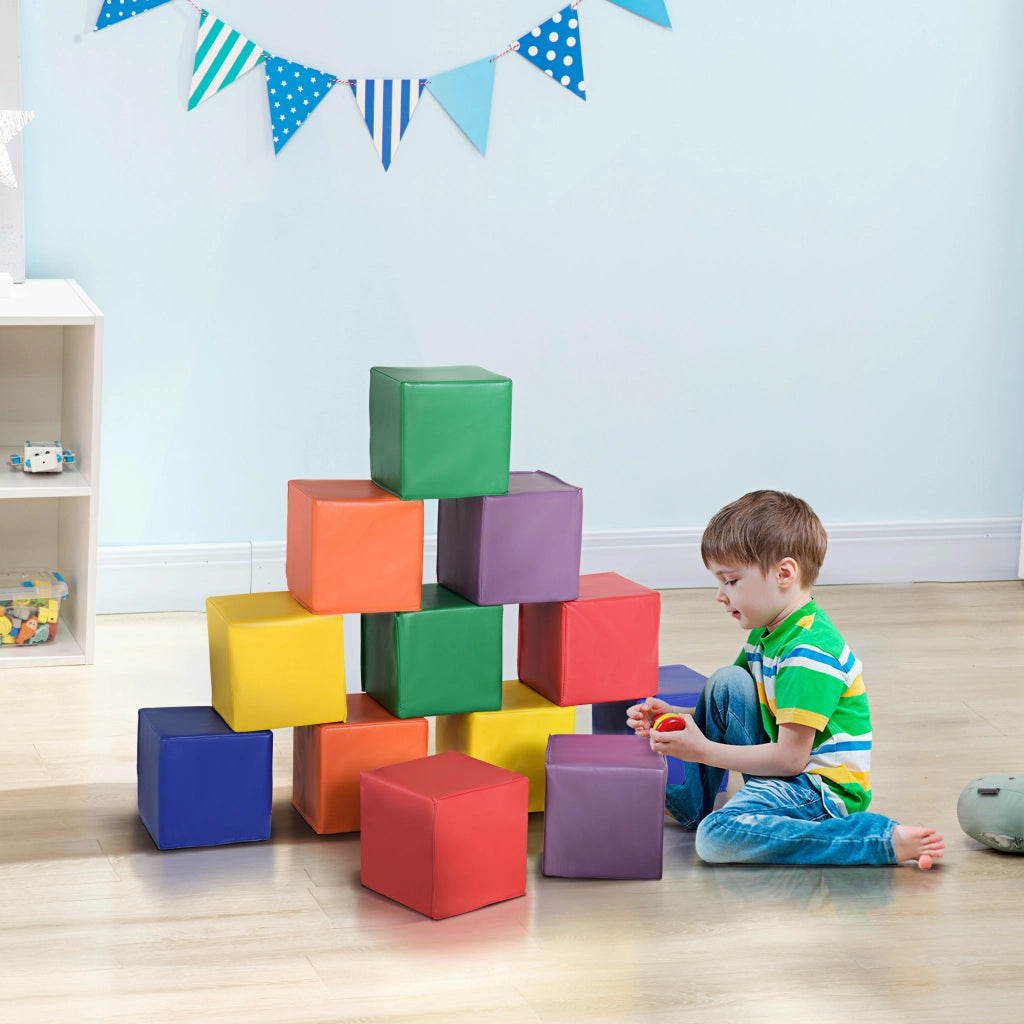 Set 12 Cubi Morbidi per Bambini ¨C Zephmum ¨C Multicolore 20x20x20 cm