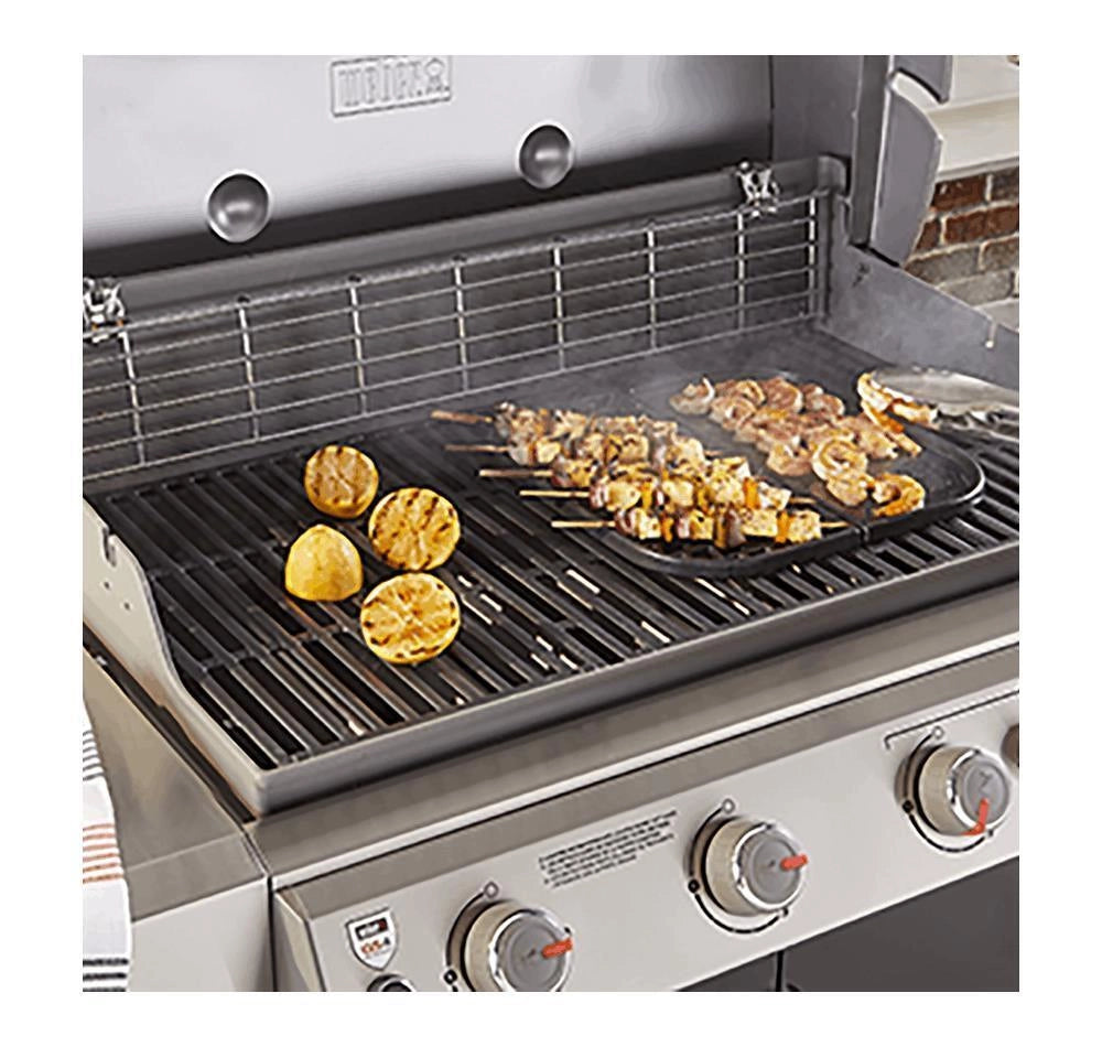 Weber 8858WEBER Accessorio Griglia e Piastra 2-in-1 in Ghisa Smaltata per Sistema Gourmet BBQ colore Nero