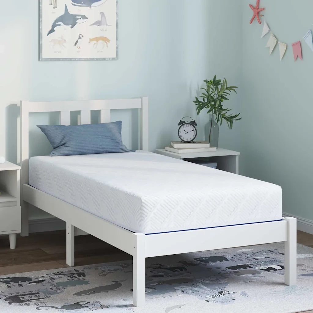 Materasso Bianco e Blu 80 x 160 cm Tessuto Jacquard 4106334