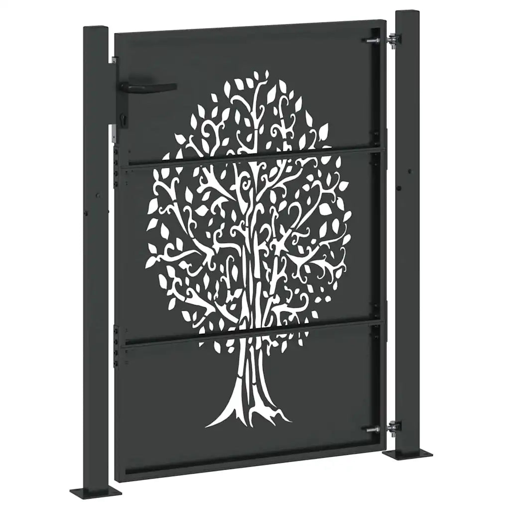 Cancello da giardino con blocco Nero 110 x 155 cm 42015886