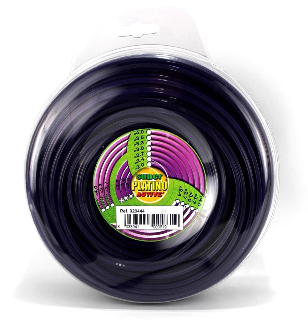 Active FILO SEGHETTATO PER DECESPUGLIATORE PLATINO Col. Viola  mm. 4,0x15 mt. (gr. 250)