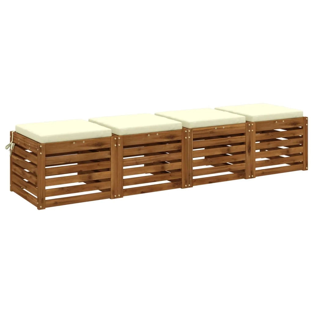 Cuscini per Sedia in 4 Pezzi SOEST 4 pz 100% Poliestere Crema 944457