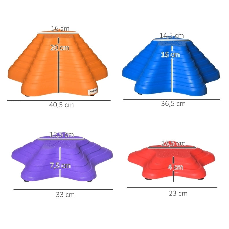 Pietre di equilibrio ULEVR multicolore in polipropilene, set impilabile antiscivolo fino a 80 kg