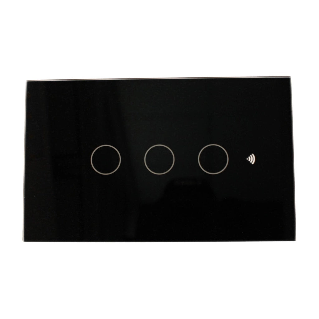 Interruttore Led Dimmer Taglio Di Fase, Pannello Touch 3 Tasti, Colore Nero, WIFI + Bluetooth, APP TUYA Smart Life, 220V 10A, 120X72X38mm Per Scatola 503, IP20