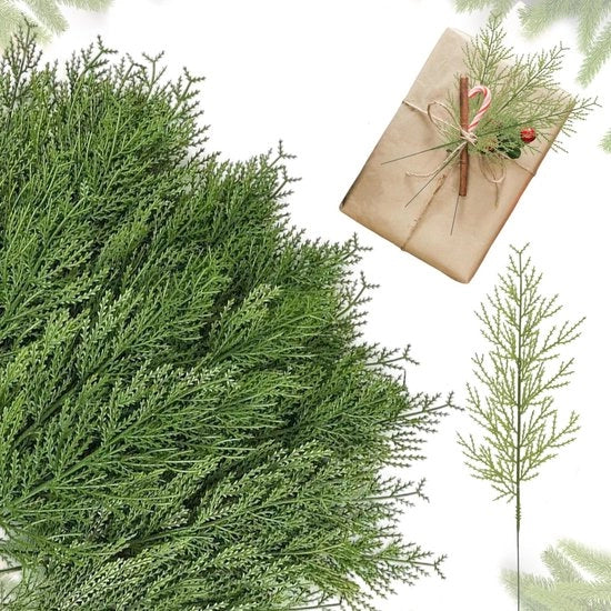 Set di 50 stecchi di Natale in plastica, riutilizzabili, verde, decorazione per casa, stecchi di Natale, Natale, fai da te, camino da tavolo, camino, corona di Natale (27 x 14 cm)