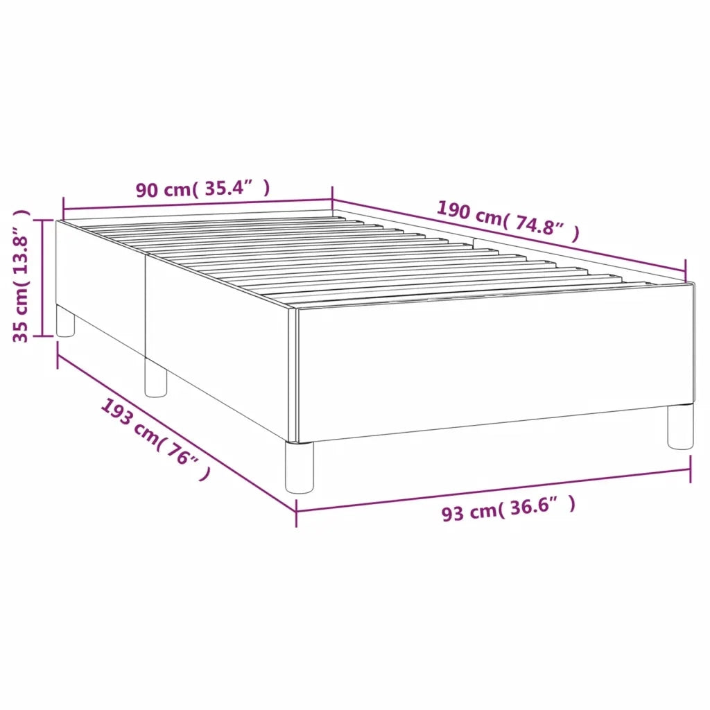 Letto singolo | Letto per adulti | Giroletto senza Materasso Grigio Scuro 90x190 cm Tessuto