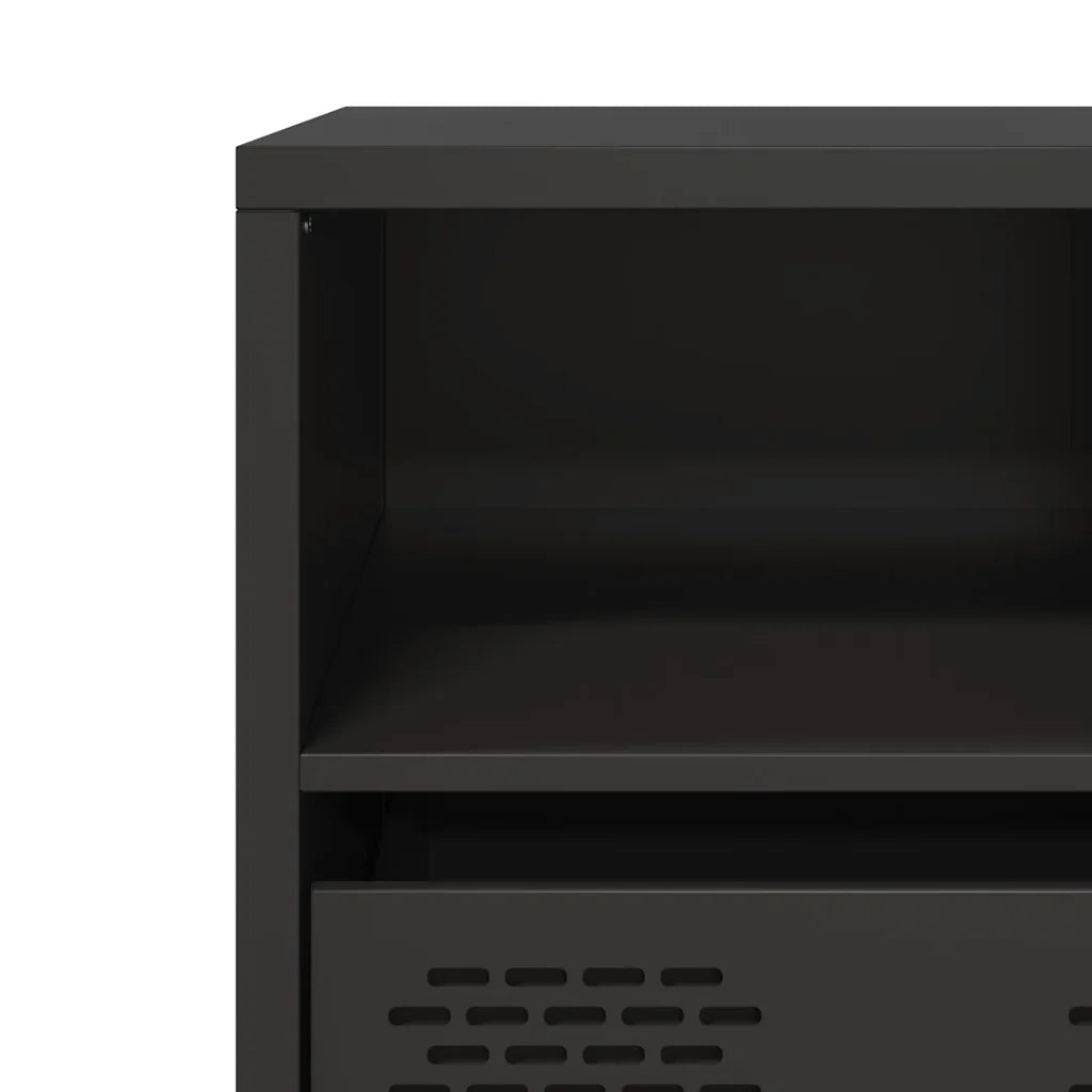 Mobile TV Nero 101,5x39x43,5 cm in Acciaio Laminato a Freddo 851322