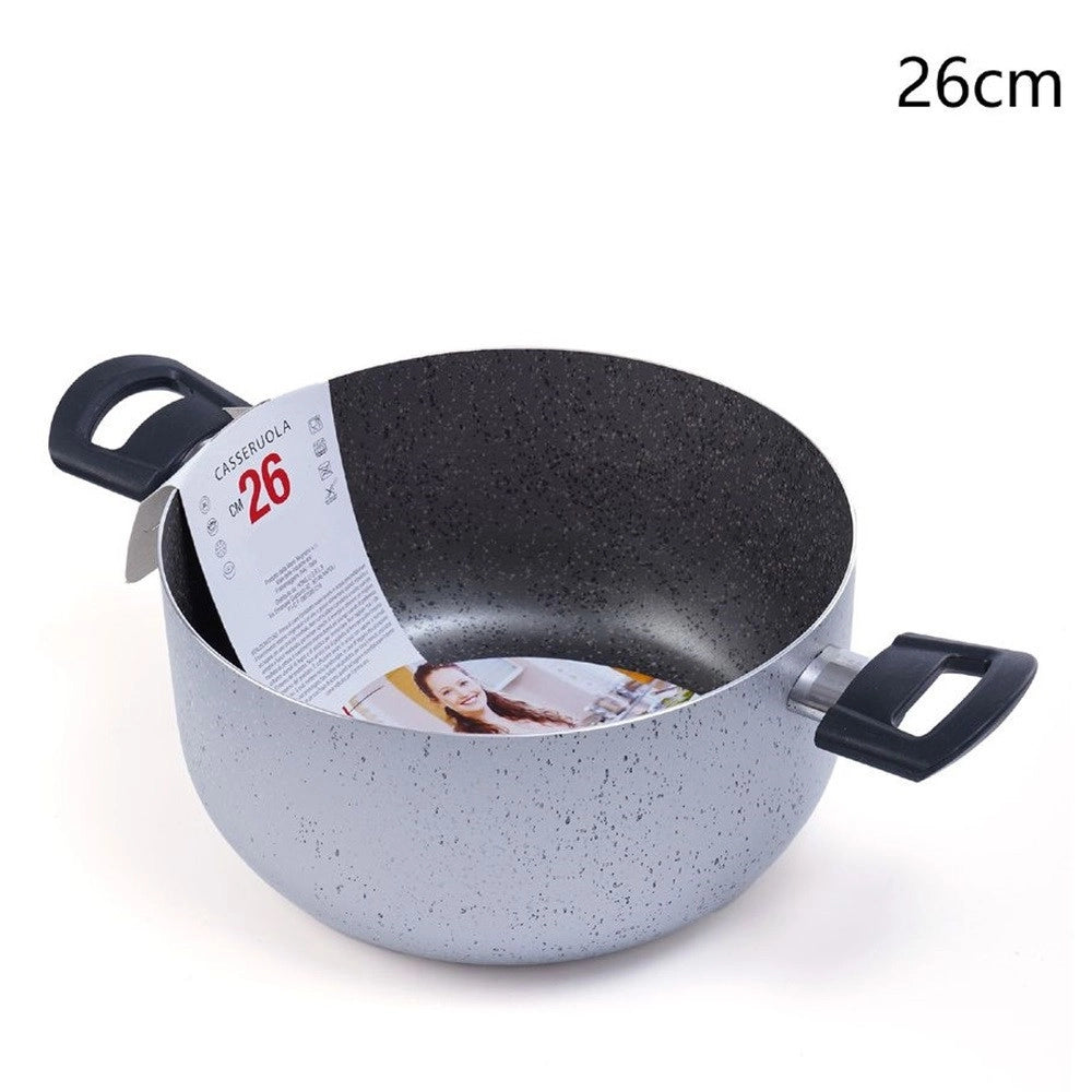 Trade Shop - Casseruola Pentola Con 2 Manici Antiaderente Diametro 14/16/24/26 Cm Utensile Per Cucinare -    -26 Cm   -
