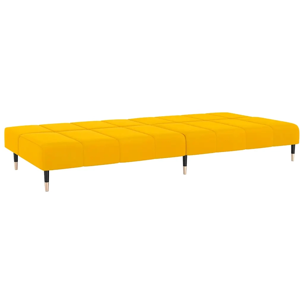Divano letto | Sof¨¤ letto | Letto singolo a 2 Posti Giallo in Velluto