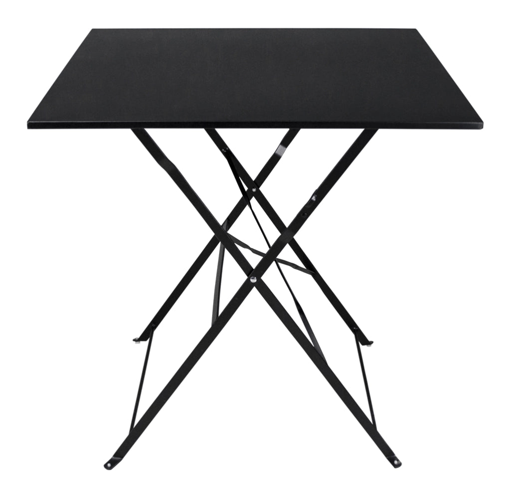 Tavolo pieghevole in metallo nero, tavolo richiudibile 70x70 cm - Sorrento - TQ10-7.7SOPI