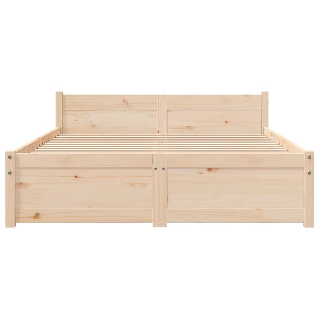 Giroletto senza Materasso-Struttura Letto Ambrato in Legno Massello 120x200 cm 489707