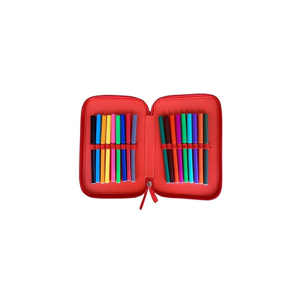 Trade Shop - Astuccio Spiderman Marvel 3 Zip 20x13x6.5cm Uomo Ragno Accessoriato Scuola Bambini -