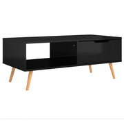 Tavolino salotto | Tavolino da caff¨¨ | Tavolino da Soggiorno Nero Lucido 100x49,5x43 cm Legno Multistrato