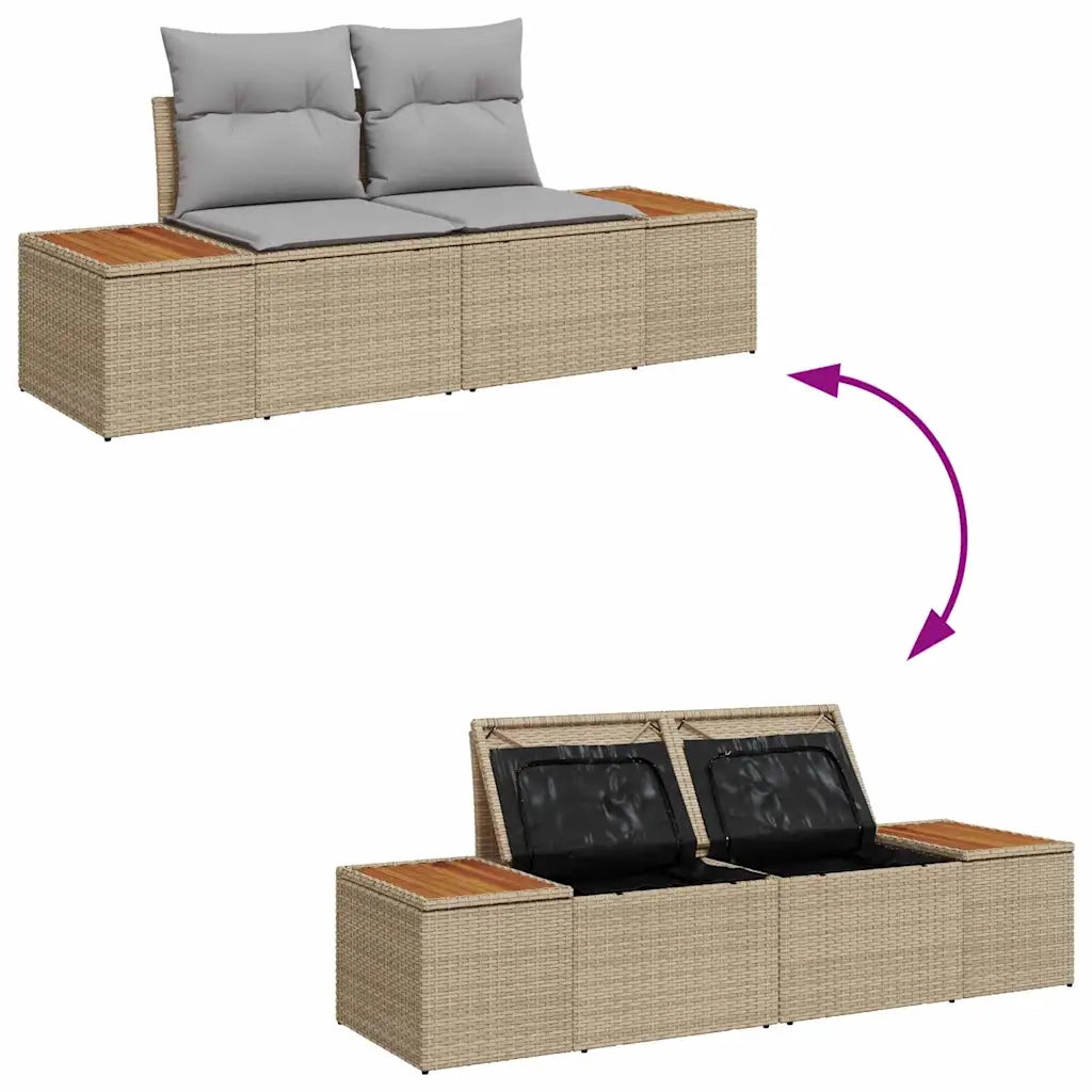 Divano da giardino Beige 184 x 62 x 85cm polyrattan 42006820