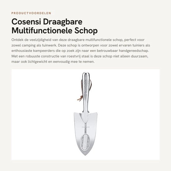 Coltello multifunzionale per giardinaggio portatile - Acciaio inossidabile - Dimensioni 28,5 x 8,2 cm - Robusto e resistente alle abrasioni - Spada per giardinaggio