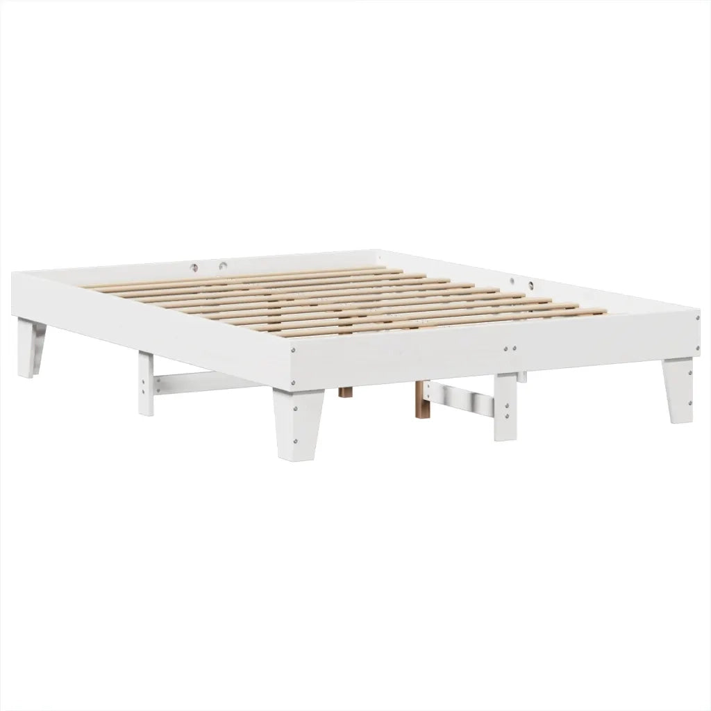 Letto matrimoniale | Letto per adulti | Letto senza Materasso Bianco 160x200 cm Legno Massello di Pino