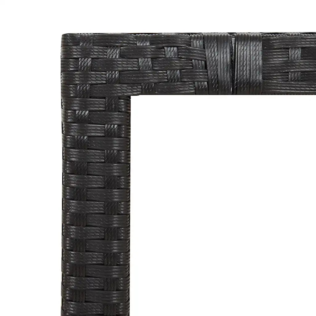 Set da Bistrò da Giardino 7 pz con Cuscini Nero in Polyrattan 3277131