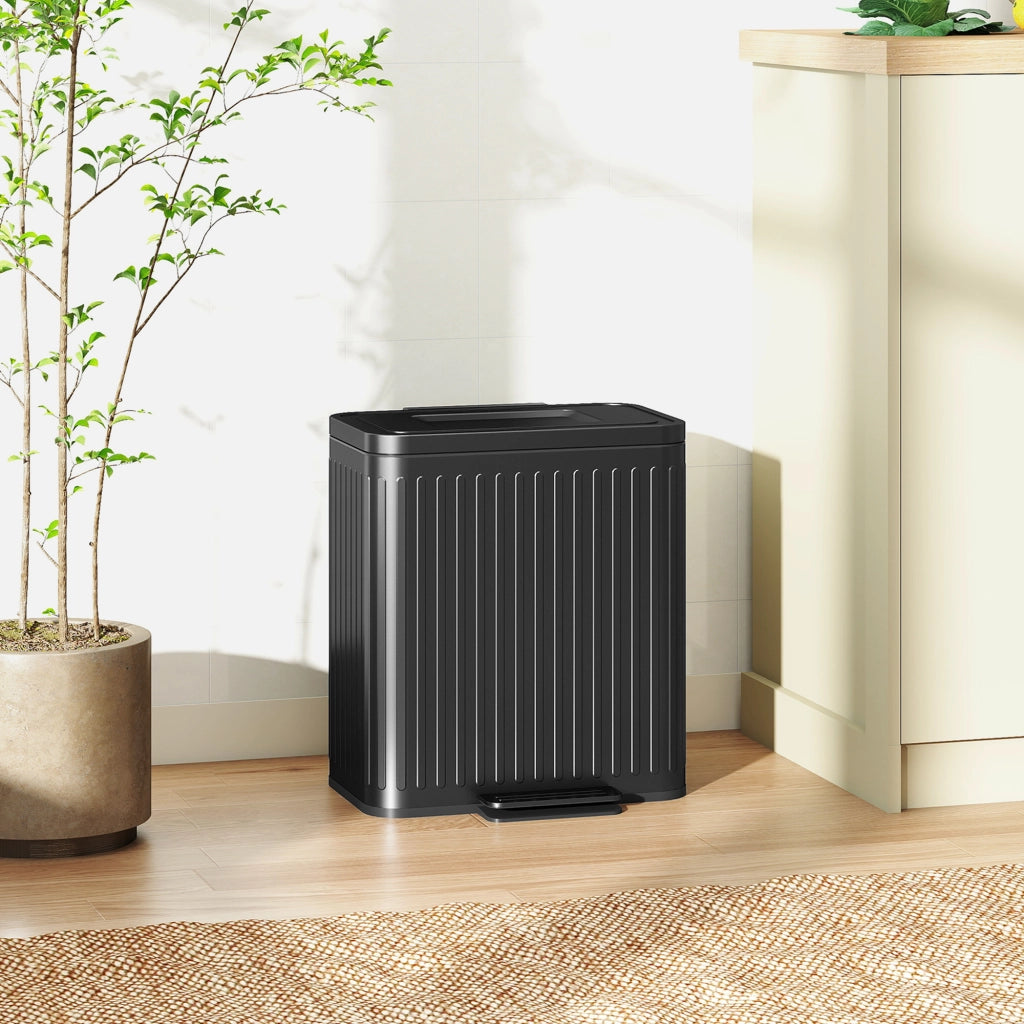 Pattumiera da Cucina ¨C Xylo ¨C 2x20L con Pedale, Nero