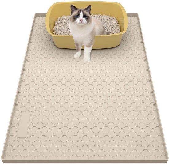 Matrice Antislip per Gatti - Impermeabile - Bordo Elevato - Silicone - 86x56 cm - Pannelli di Protezione per Pavimenti - Matrice per Gatti