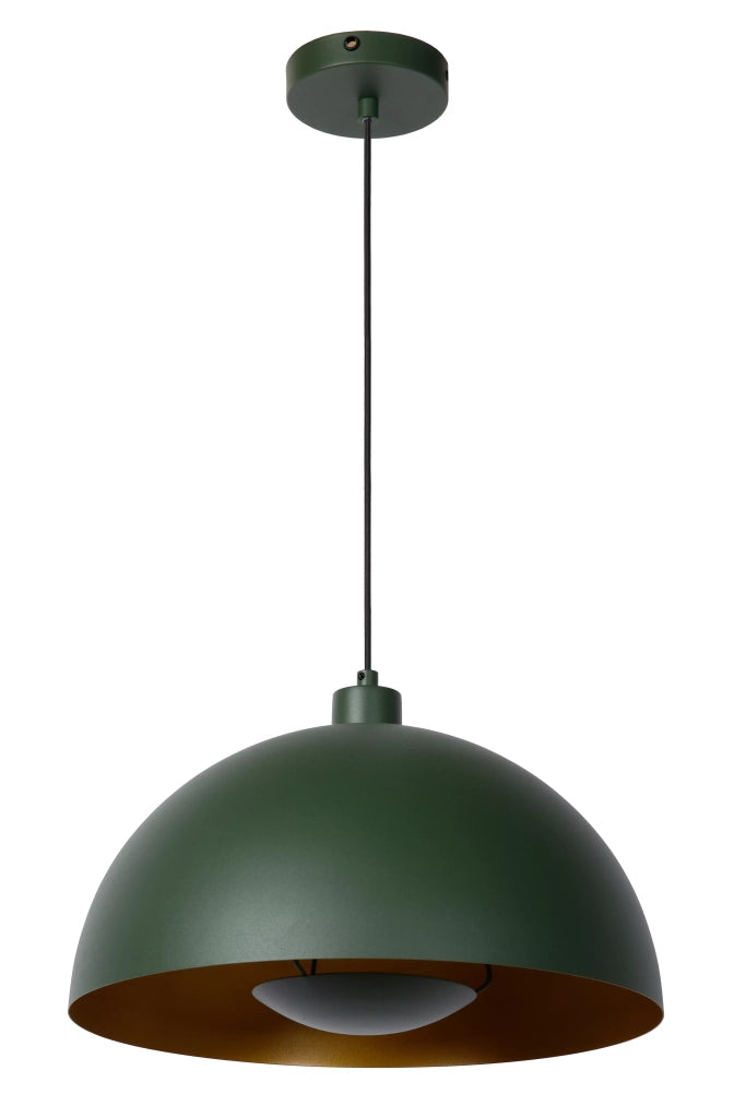 Lampada a sospensione verde interno oro Siemon E27 Lucide