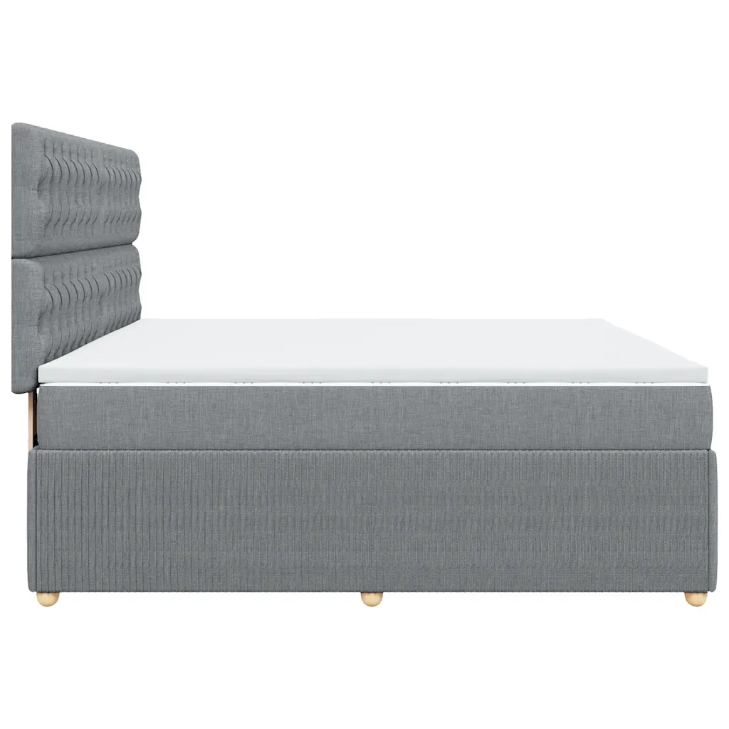 Giroletto a Molle con Materasso Grigio Chiaro180x200 cm Tessuto