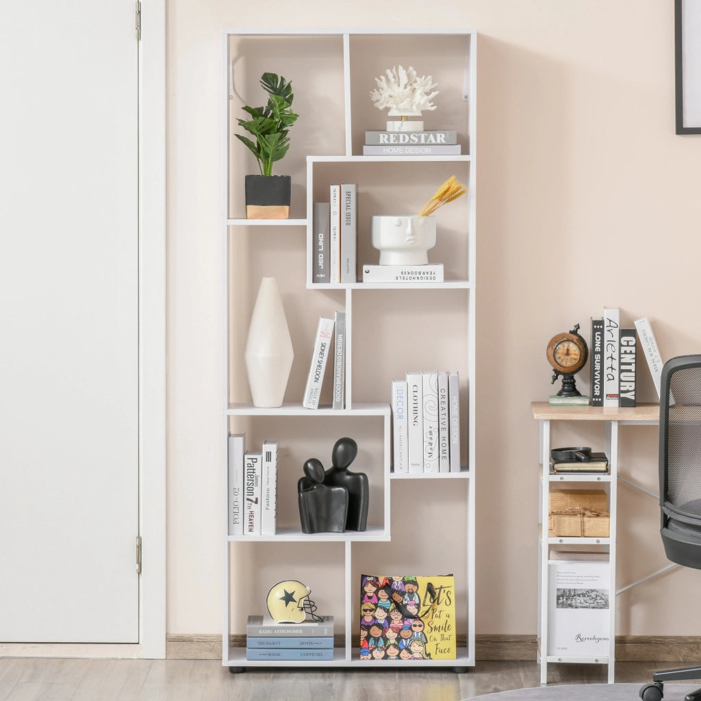 Libreria a zig zag ¨C Xylo ¨C bianco 70x24x178 cm
