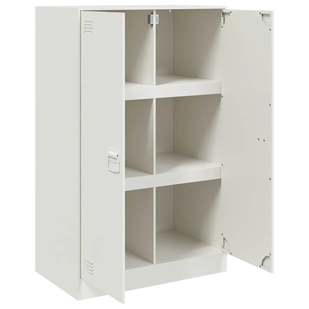 Buffet credenza cassettiera armadio mobile contenitore organizer per cucina soggiorno salotto 67 x 39 x 107 cm acciaio bianco 02_0030383