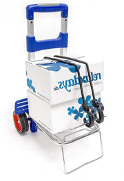 Carrello trasportatore in alluminio pieghevole - Maniglia ergonomico - Fino a 30 kg - Ripiegabile - Blu
