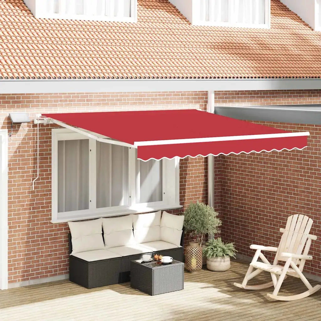Tenda da Sole | Tenda Retrattile Rosso 300 x 250 cm Tessuto e acciaio