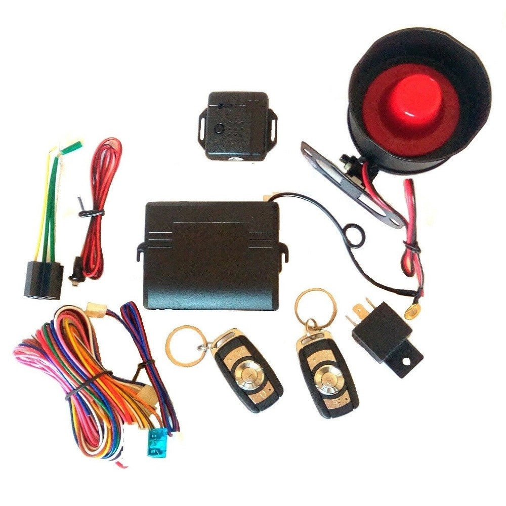 Trade Shop - Kit Allarme Antifurto Auto Universale Furgone Camper Roulotte 2 Telecomandi -