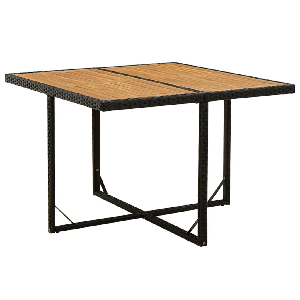 Set da Pranzo da Giardino 5 pz con Cuscini in Polyrattan Nero 3095519