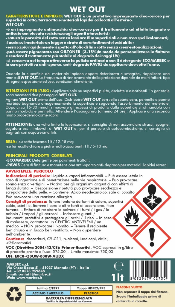 Trattamento cotto esterno WET OUT   1LTx6Pz