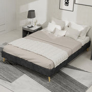 Letto Matrimoniale in Velluto ¨C MINIMAL ¨C Grigio 140x200