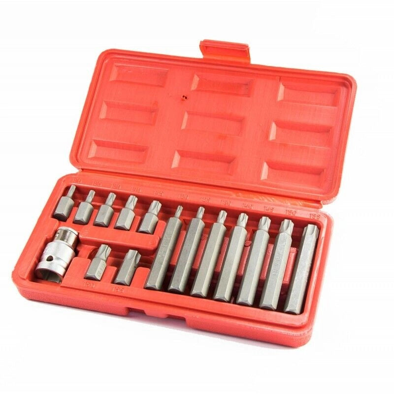 KIT 15 PZ INSERTI INSERTO TORX CHIAVI BUSSOLA 1/2