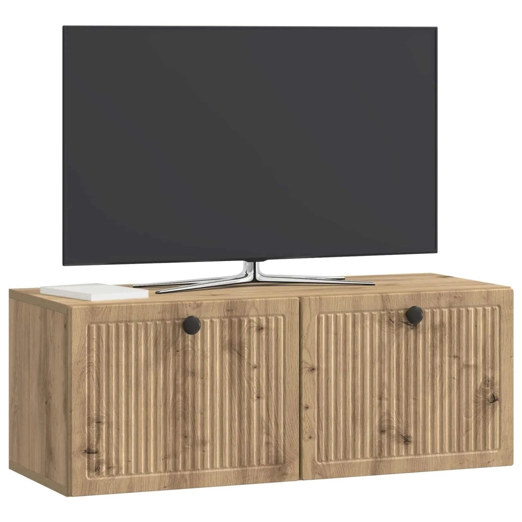 Mobile TV da Muro | Armadietto TV | Mobile Porta TV Rovere Artigianale 78,5 x 31 x 30 cm