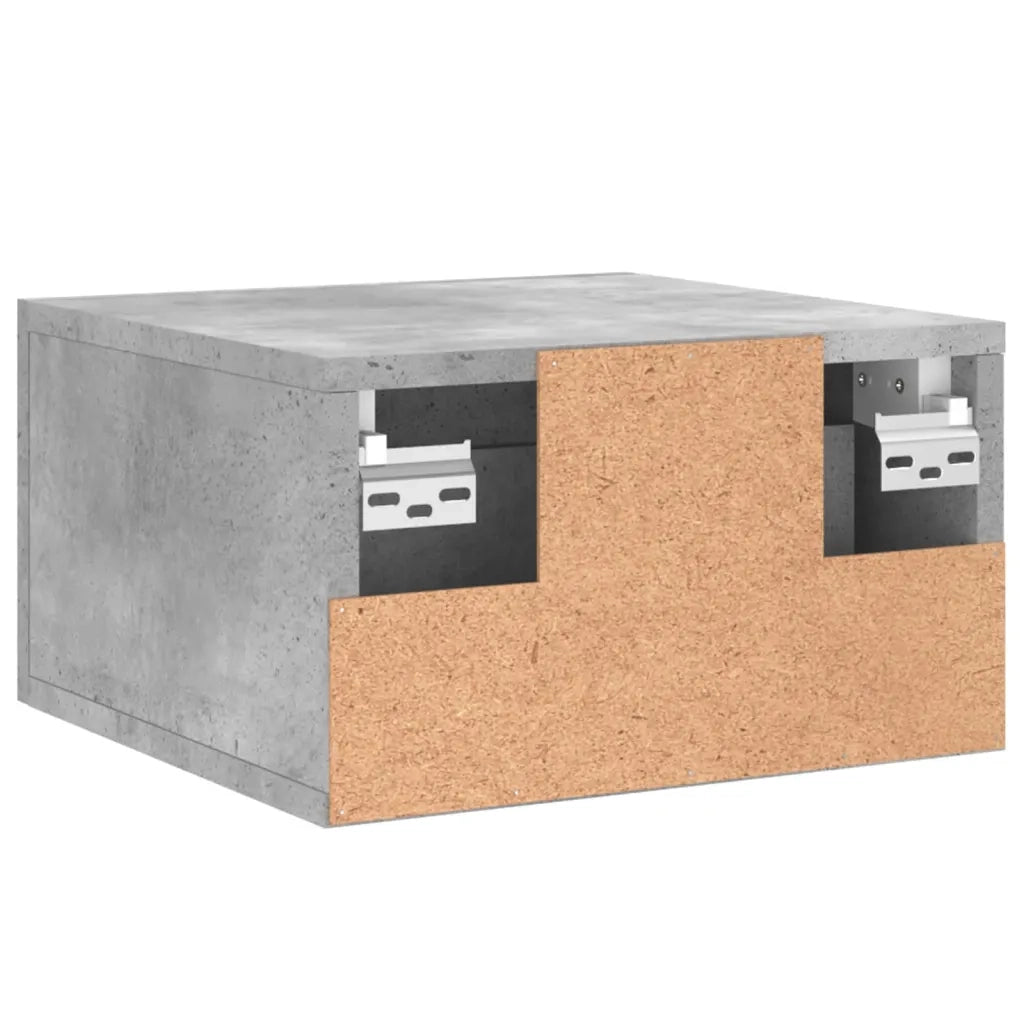 Comodino a Muro Grigio Cemento 35x35x20 cm 829844