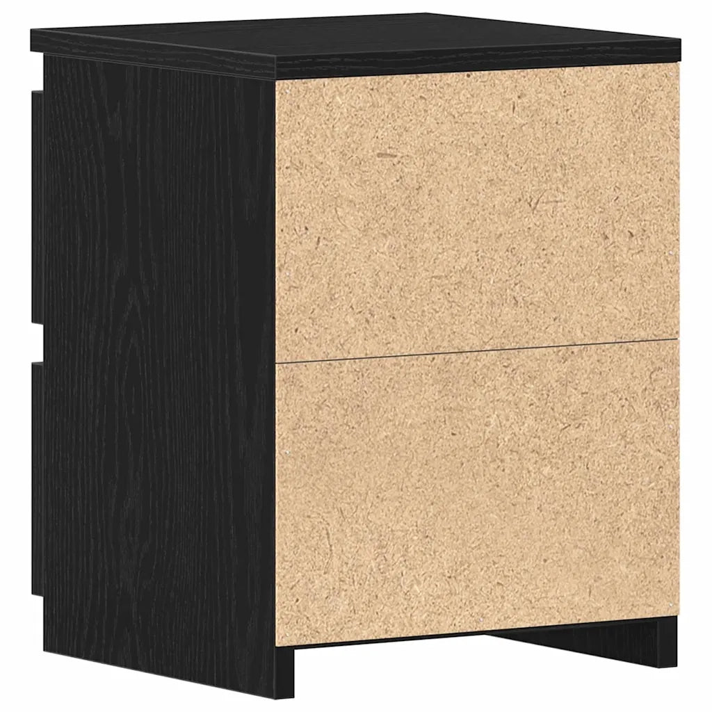 Armadio da Notte con cassetto 2 pcs Rovere Nero 30 x 30 x 40 cm 861989