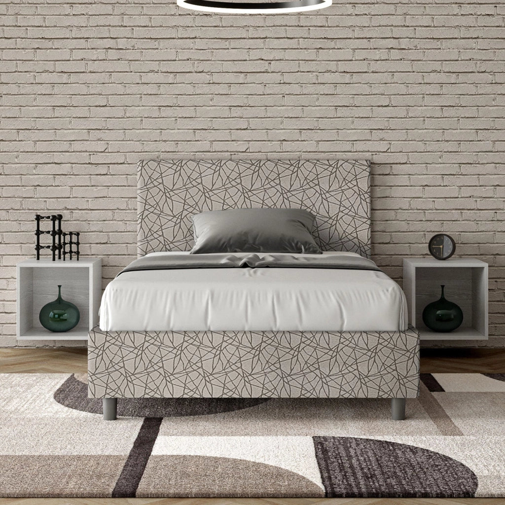 Letto 1 Piazza e Mezzo 120x200 cm con Rete Adele Era 02 Grigio
