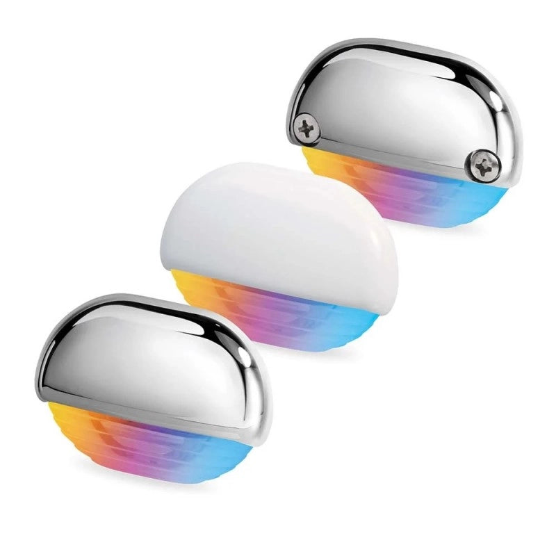 LUCE CORTESIA RGB - PLASTICA BIANCA LED COURTESY LIGHTS - RGB LIGHT - STAINLESS STEEL COVER