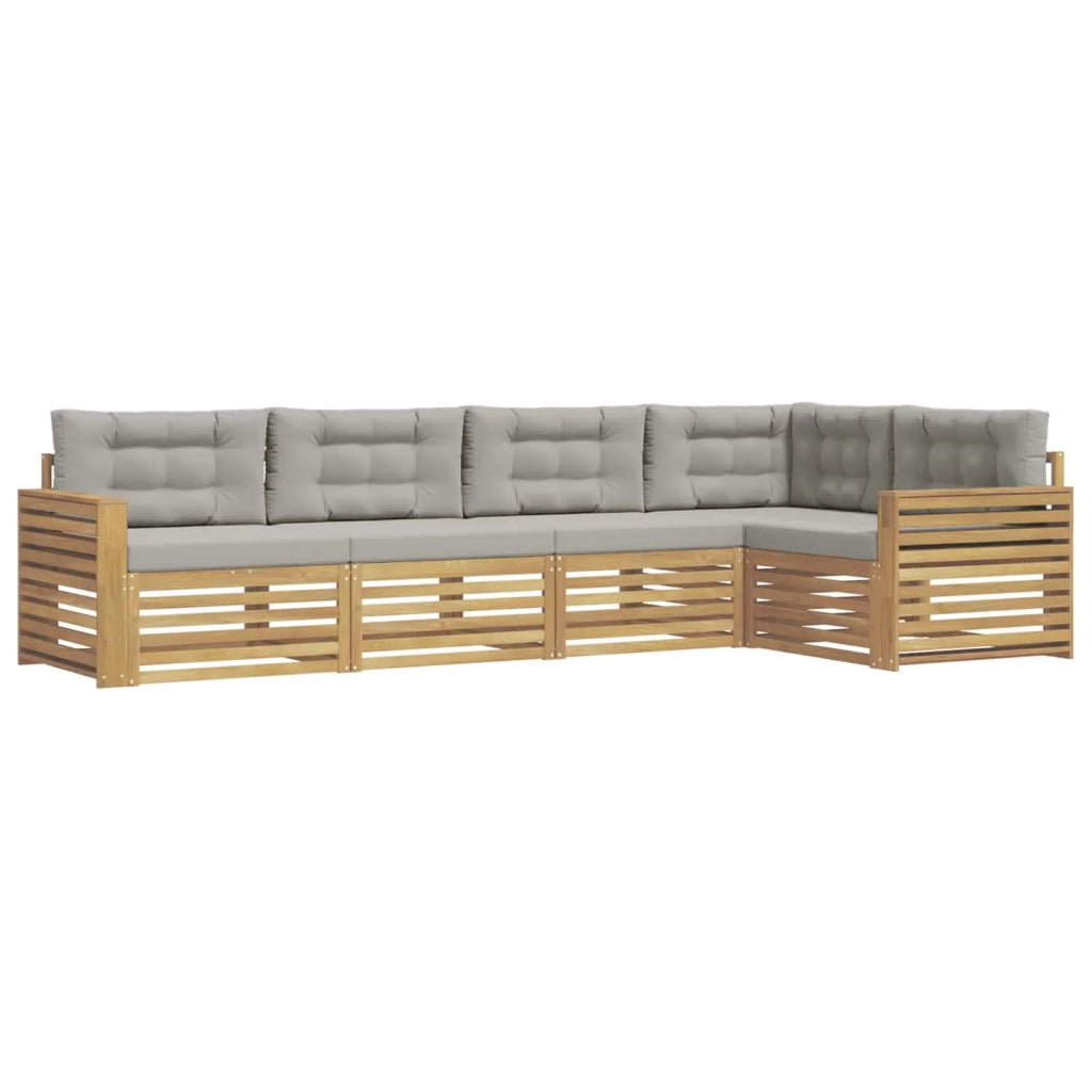 Set di divani da esterno 5 pcs Bianco e Grigio Chiaro 3390491