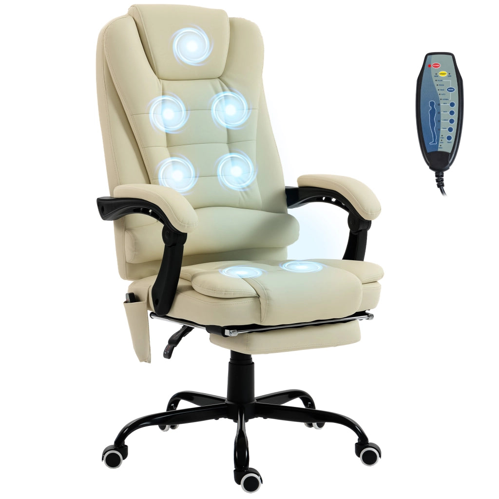 Sedia da ufficio massaggiante reclinabile regolabile ¨C Minimal ¨C beige