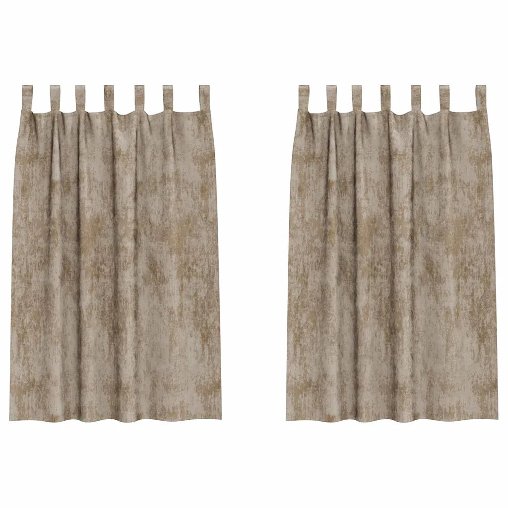 Tende in Velluto con tende 2 pcs Champagne 175 x 140 cm Velluto 4107744